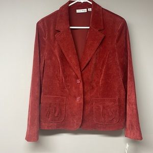 NWT Studio Works Women's Rust Sienna Corduroy Stretch Jacket Blazer Button Sz16P